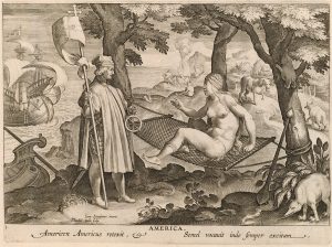 America, engraving by Theodor Galle after a drawing by Jan van der Straet, c. 1580