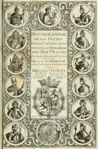 Engraving in Tordesillas' Historia general, c. 1611