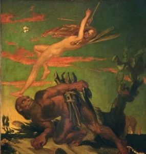 David Scott's painting of Ariel and Caliban