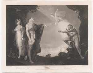 Full version of a lithograph of Fuseli's Enchanted Island--Before the Cell of Prospero