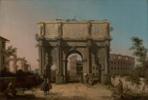 Canaletto's painting of the Arch of Constantine and the Colosseum