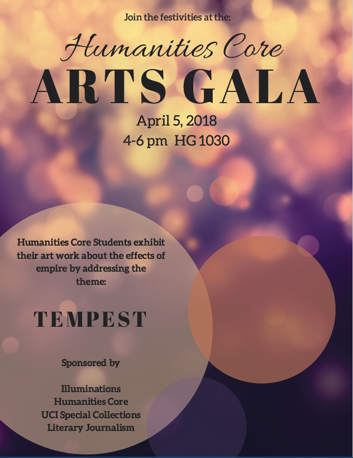 Spring 2018 Arts Gala Flyer