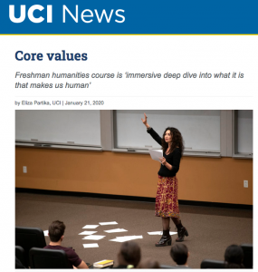Image of UCI News article on Humanities Core